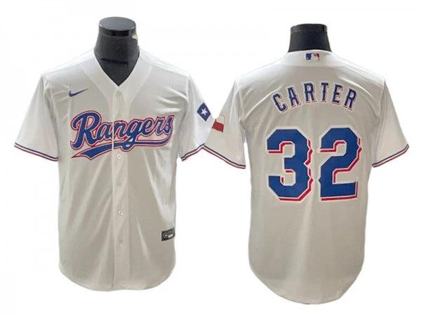Texas Rangers #32 Evan Carter White Cool Base Jersey by My Store