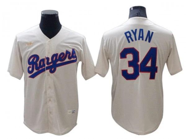 Texas Rangers #34 Nolan Ryan Cream Cooperstown Collection Cool Base Jersey by My Store