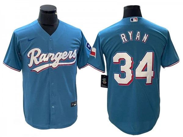 Texas Rangers #34 Nolan Ryan Light Blue Cool Base Jersey by My Store