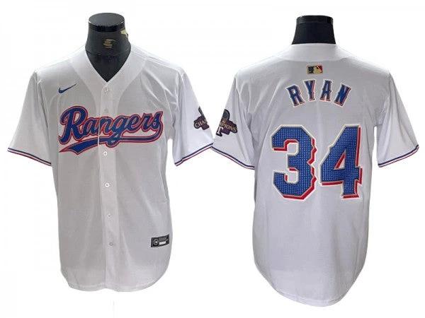 Texas Rangers #34 Nolan Ryan White 2024 Gold Collection Limited Jersey by My Store