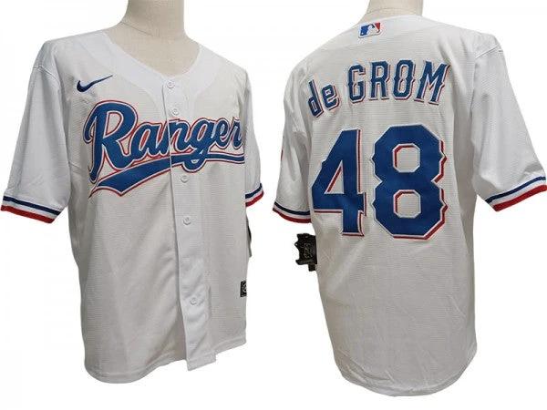 Texas Rangers #48 Jacob deGrom White Cool Base Jersey by My Store