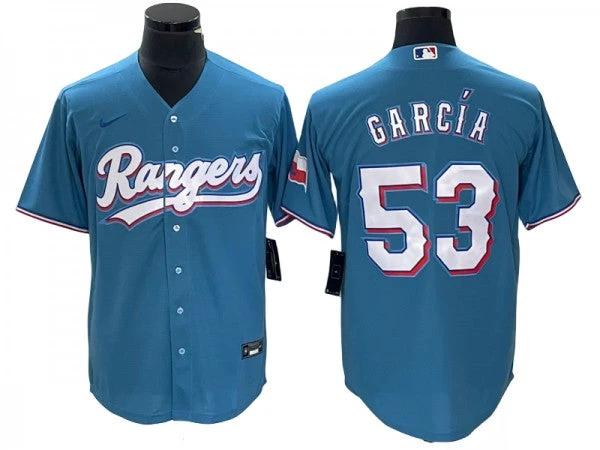 Texas Rangers #53 Adolis Garcia Light Blue Cool Base Jersey by My Store