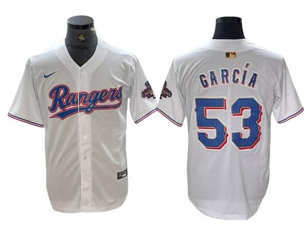 Texas Rangers #53 Adolis Garcia White 2024 Gold Collection Limited Jersey by My Store