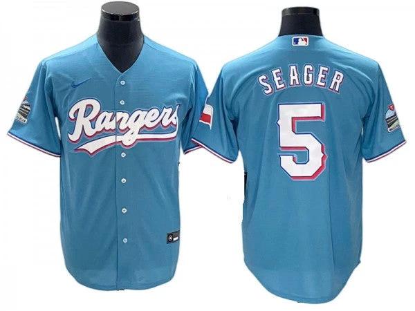 Texas Rangers #5 Corey Seager Light Blue Alternate Cool Base Jersey by My Store