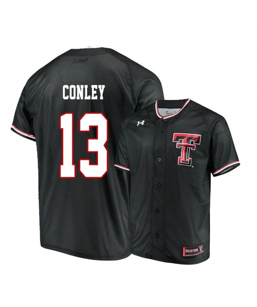Texas Tech Red Raiders 13 Cal Conley Black College Baseball Jersey by My Store
