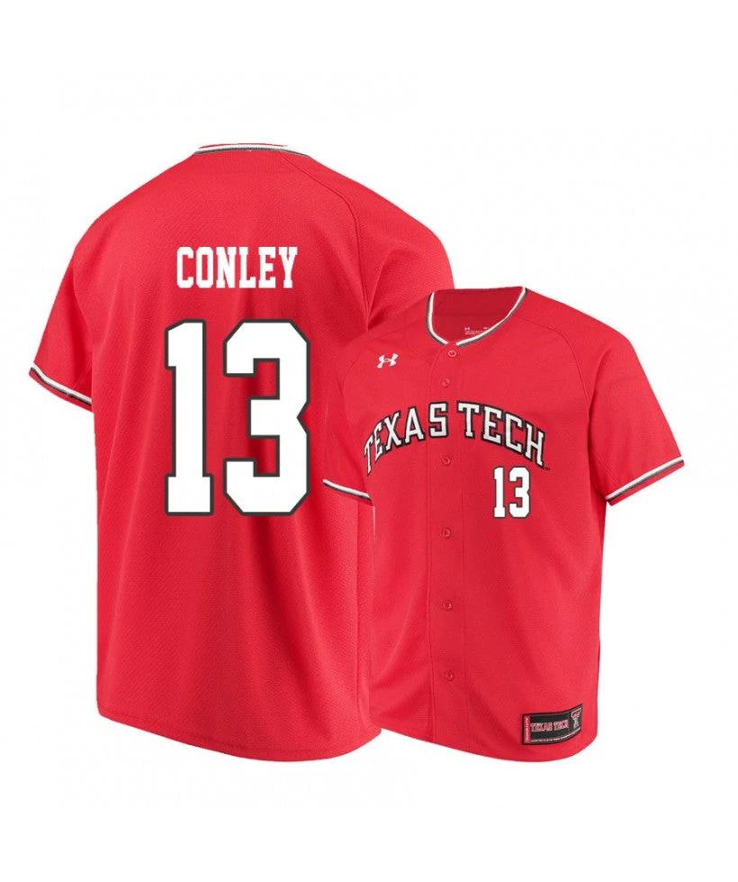 Texas Tech Red Raiders 13 Cal Conley Red College Baseball Jersey by My Store