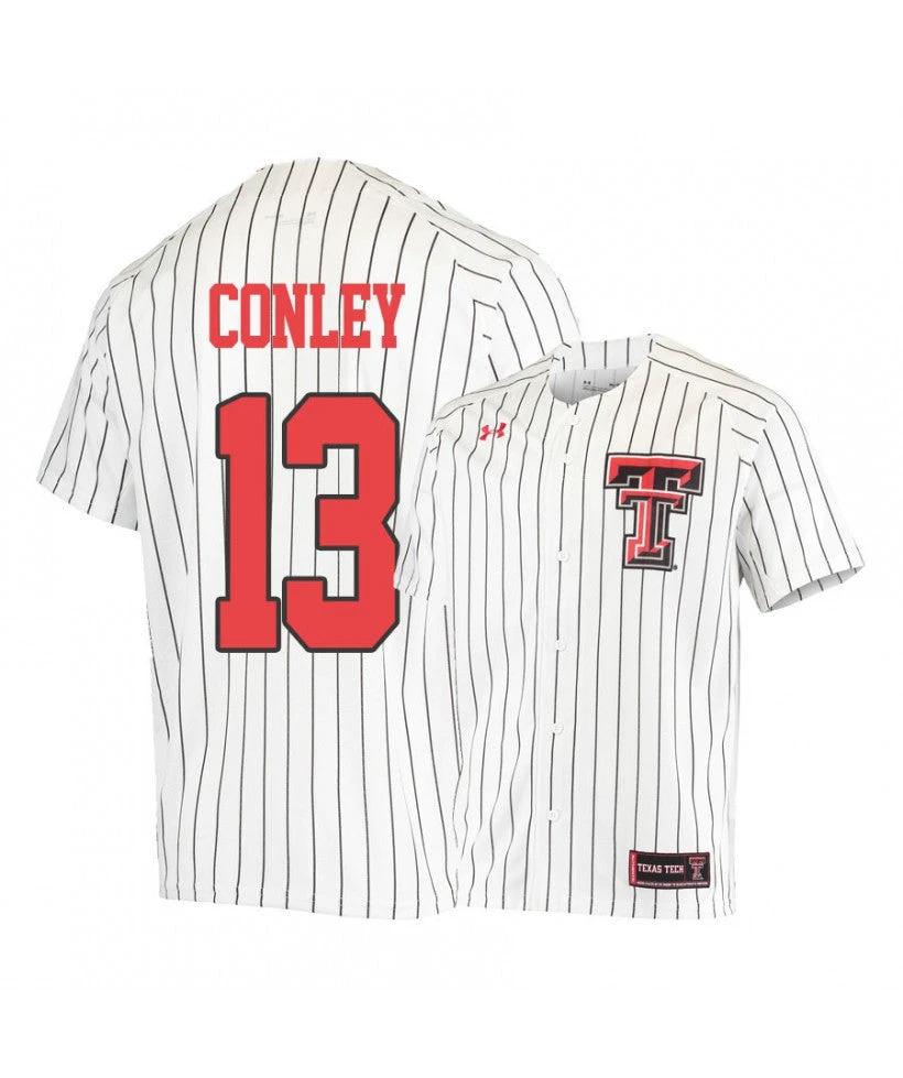 Texas Tech Red Raiders 13 Cal Conley White College Baseball Jersey by My Store