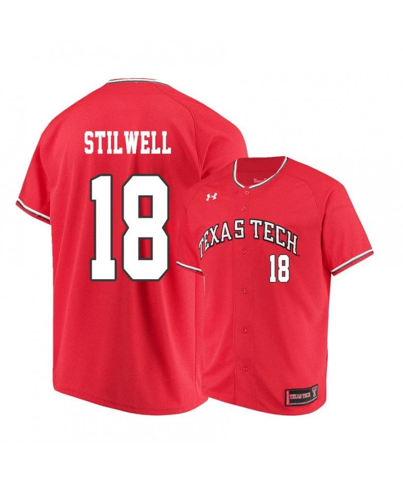 Texas Tech Red Raiders 18 Cole Stilwell Red College Baseball Jersey by My Store