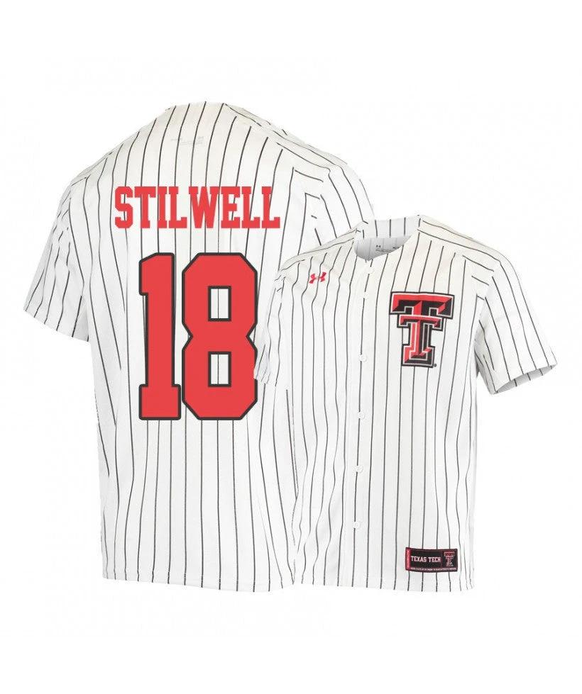 Texas Tech Red Raiders 18 Cole Stilwell White College Baseball Jersey by My Store