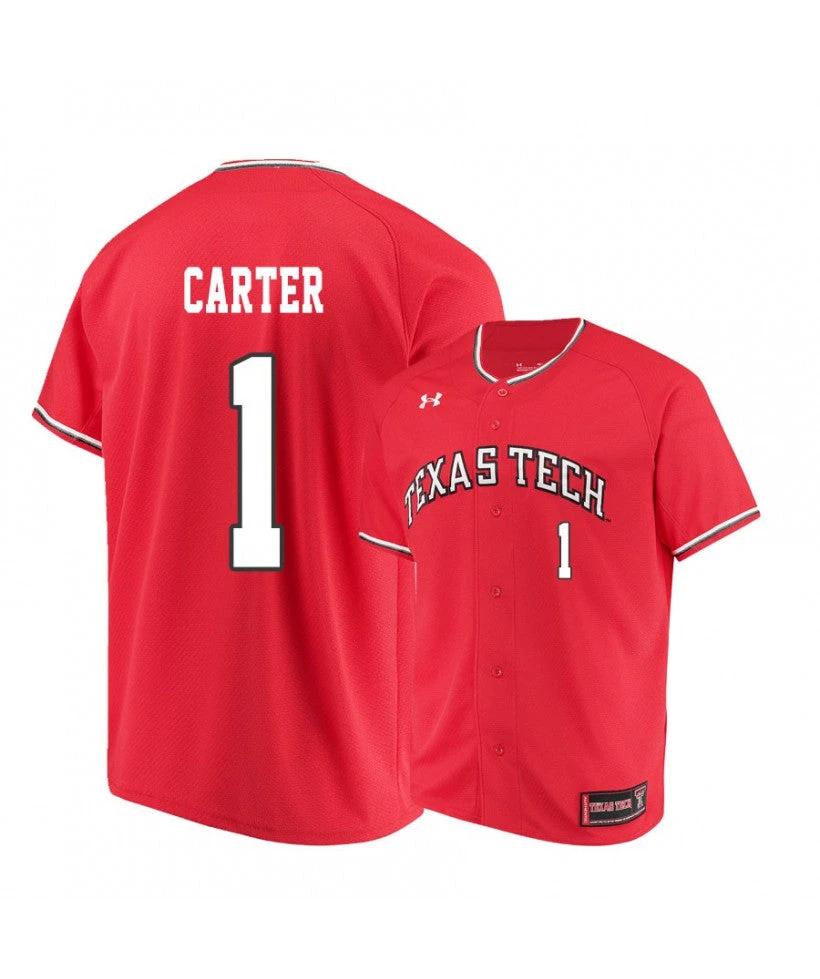 Texas Tech Red Raiders 1 Dillon Carter Red College Baseball Jersey by My Store