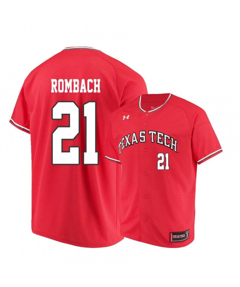 Texas Tech Red Raiders 21 Nate Rombach White College Baseball Jersey by My Store