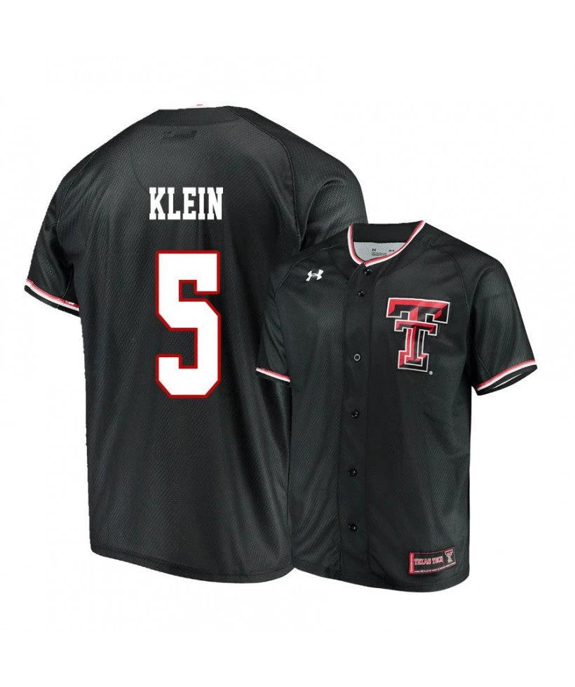 Texas Tech Red Raiders 5 Brian Klein Black College Baseball Jersey by My Store