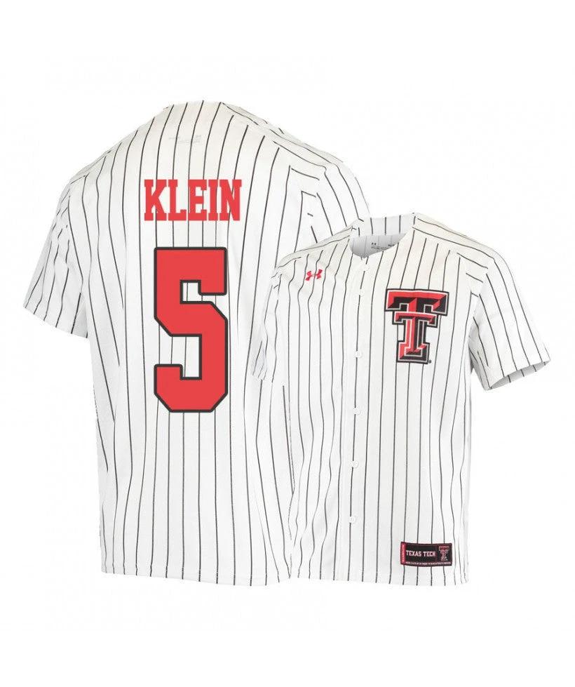 Texas Tech Red Raiders 5 Brian Klein White College Baseball Jersey by My Store
