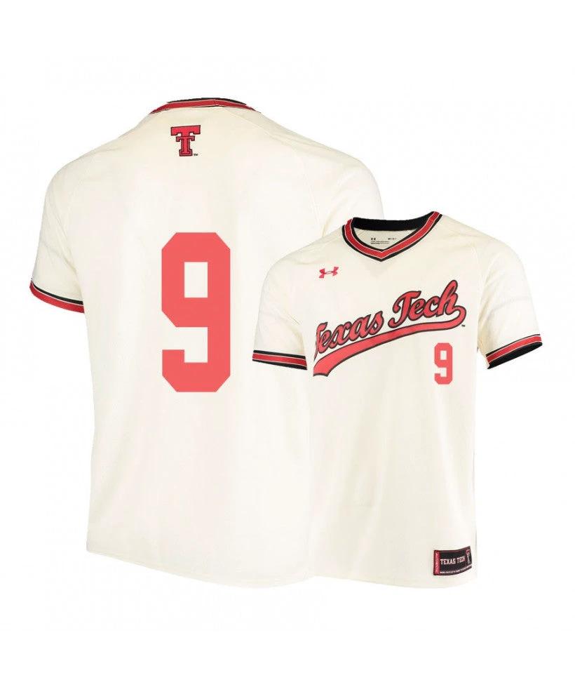 Texas Tech Red Raiders 9 Dylan Neuse Cream College Baseball Jersey by My Store
