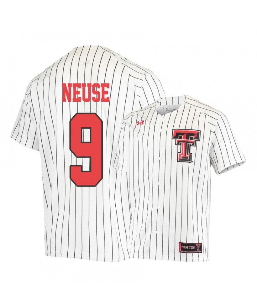 Texas Tech Red Raiders 9 Dylan Neuse White College Baseball Jersey by My Store