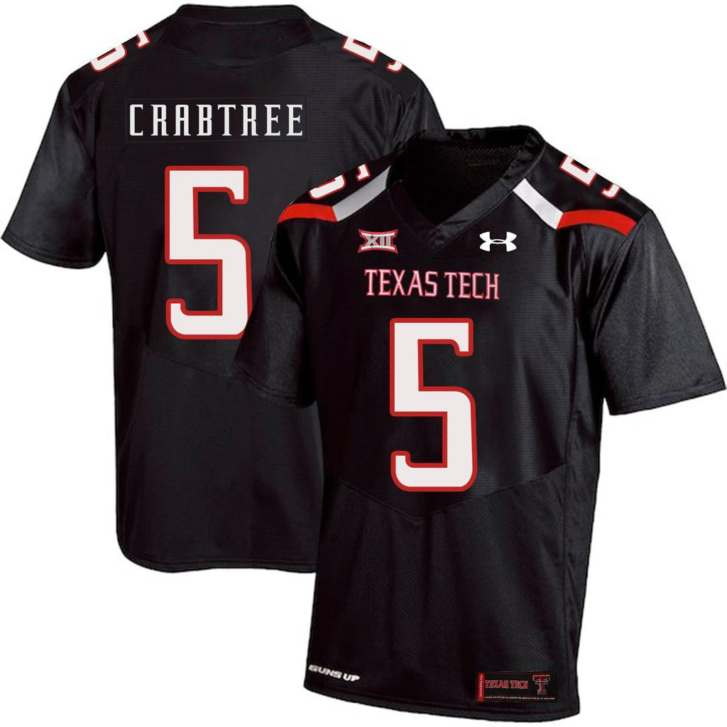 Texas Tech Red Raiders #5 Michael Crabtree NCAA College Football Jersey Black by My Store