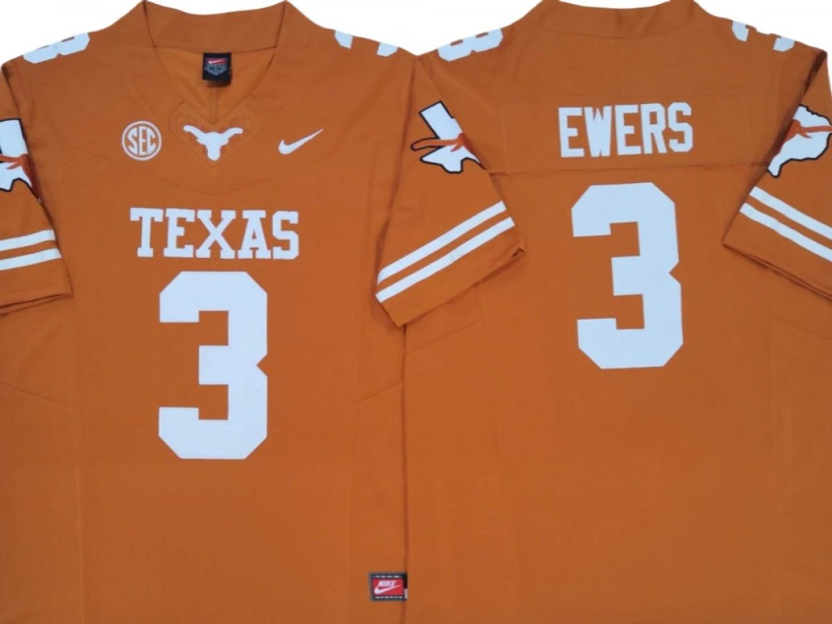 Texas Longhorns #3 Quinn Ewers Vapor F.U.S.E. Limited Jersey - Texas logo by My Store NCAA Football Jerseys