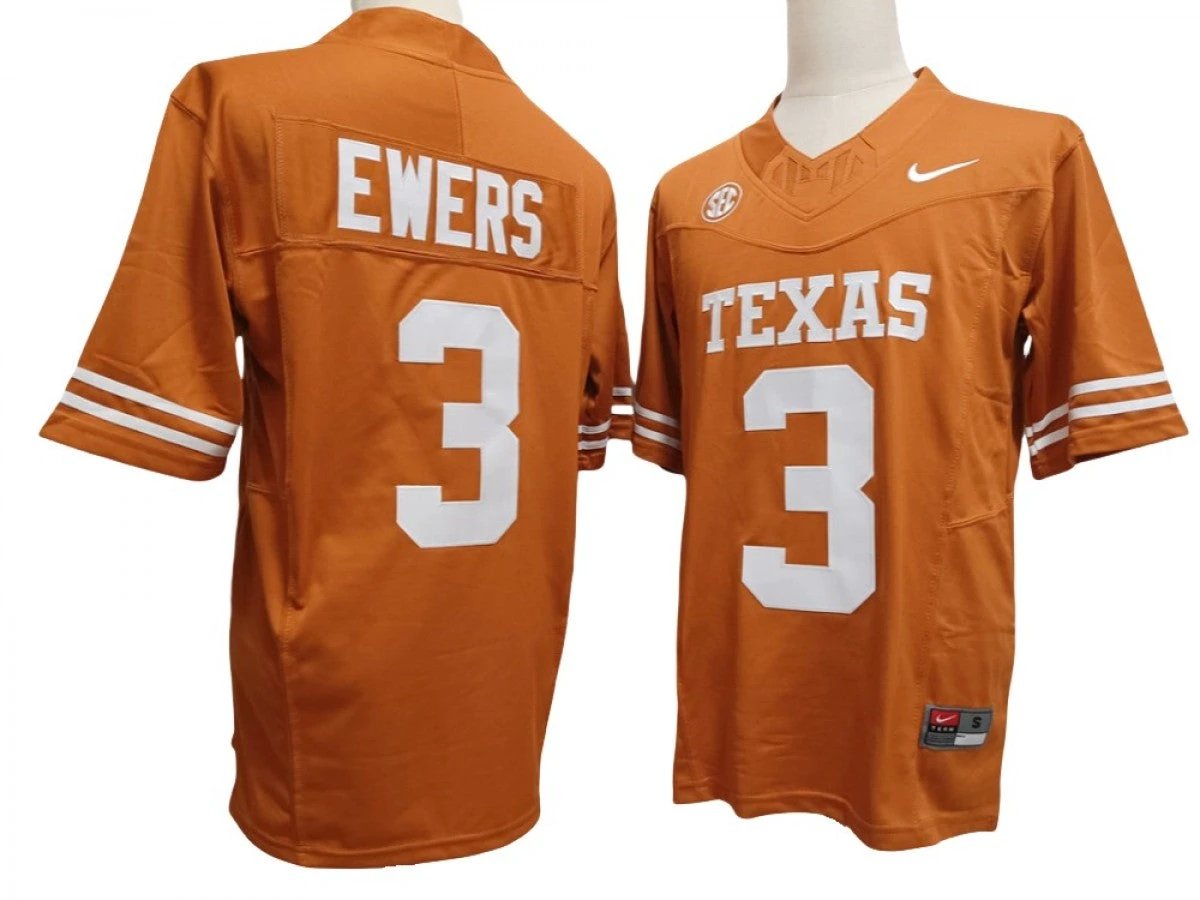 Texas Longhorns #3 Quinn Ewers Vapor F.U.S.E. Limited Jersey by My Store NCAA Football Jerseys