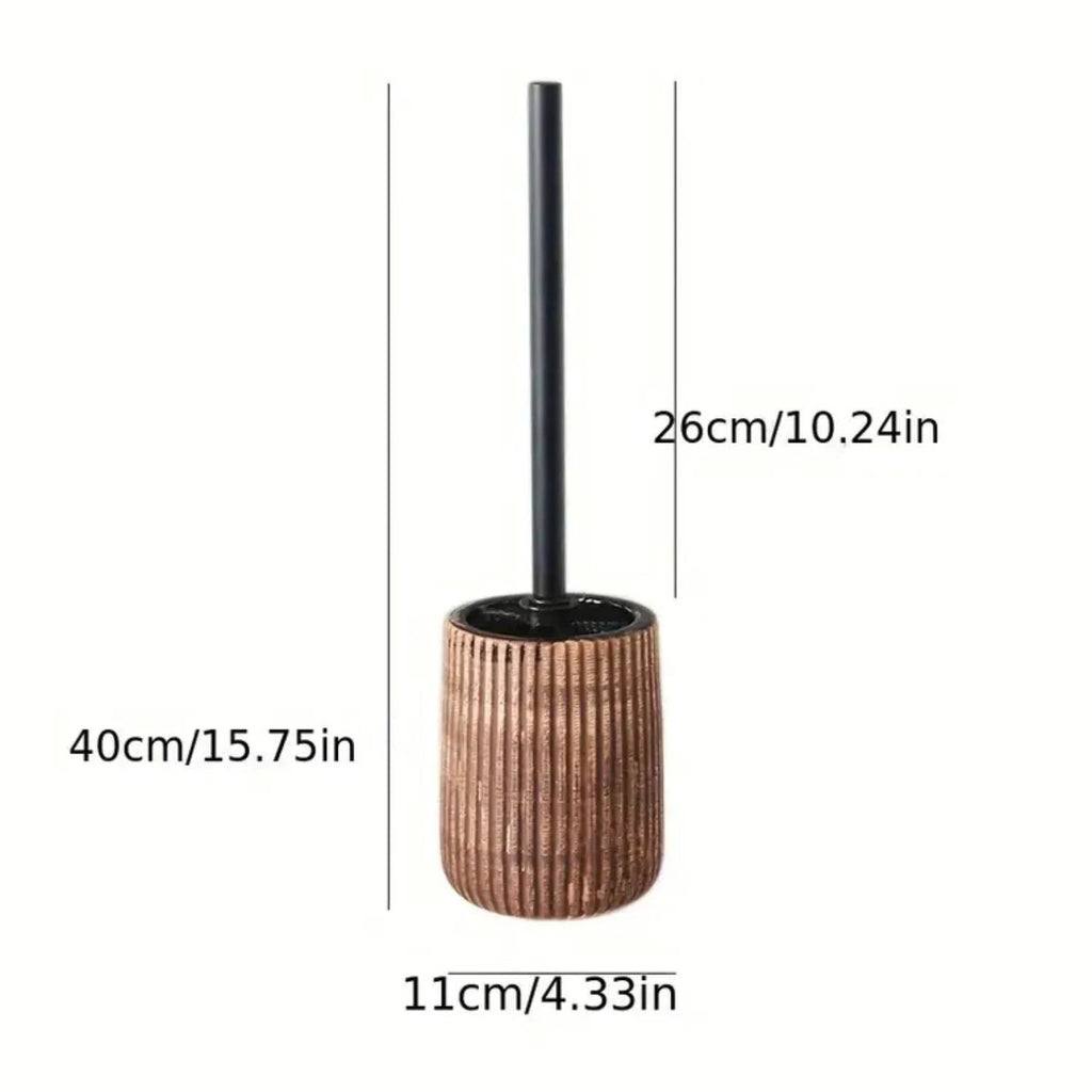 Textured Ceramic Toilet Brush Holder Set by Casa & Beyond