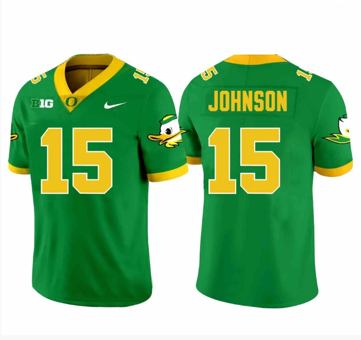 Tez Johnson Jersey #15 Oregon Ducks Football Green by My Store