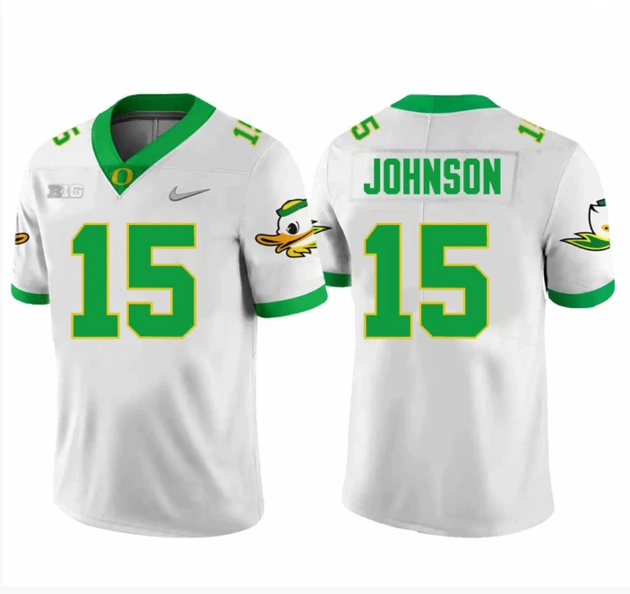 Tez Johnson Jersey #15 Oregon Ducks Football White by My Store