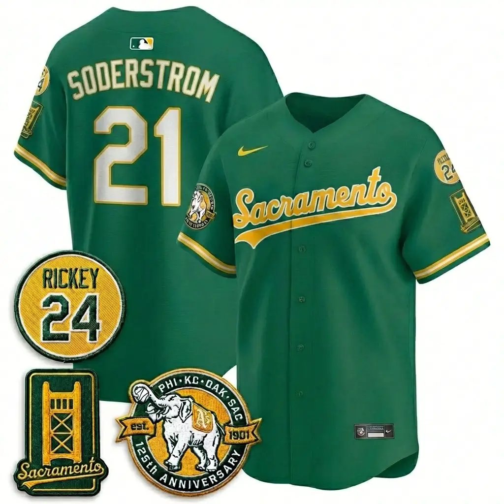 OAK 2026 Alternate Sacramento - Celebrating 125 Years - Limited Vapor Green Jersey - All Stitched by Oakland Athletics