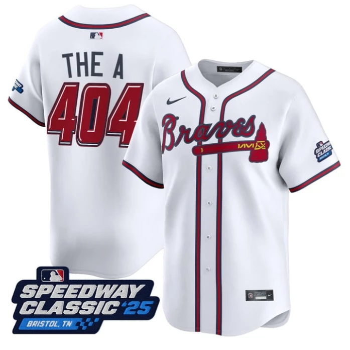 The A Jersey #404 Atlanta Braves Speedway Classic Stitched White by My Store
