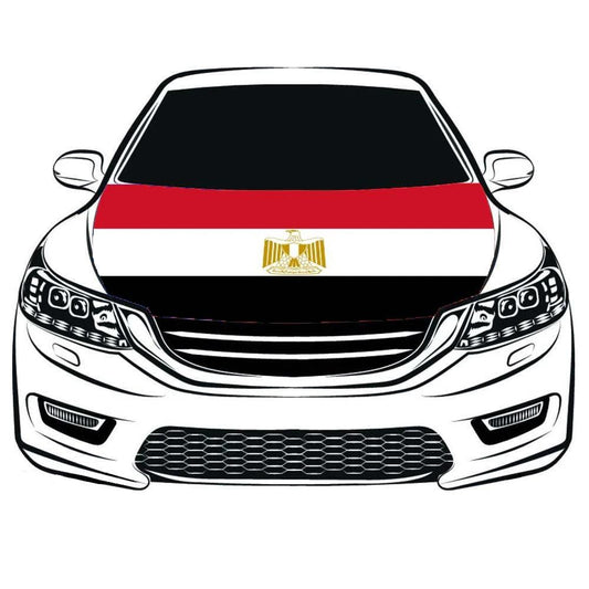 Egypt Flag,The Arab Republic of Egypt Car Hood Cover Flag ,3.3X5ft/6X7FT, 100% Polyester Elastic Fabrics Can be Washed by flagsshop