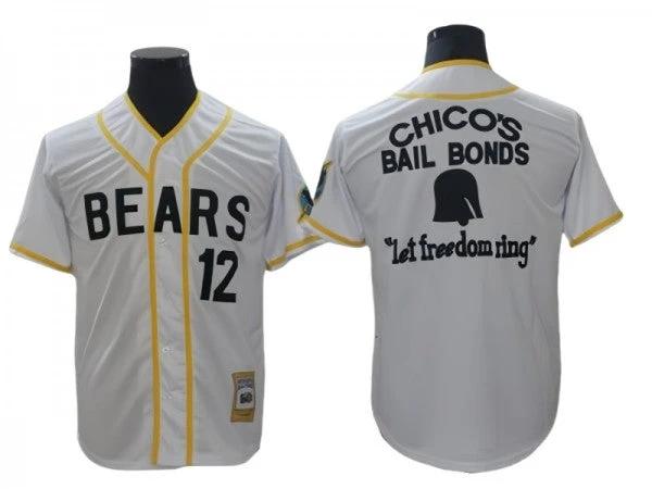 The Bad News Bears #12 Tanner Boyle White Chico's Bail Bonds Movie Baseball Jersey by My Store