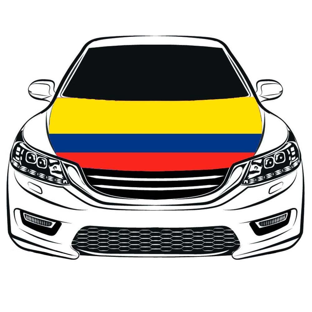 Colombia Flag, Car Hood Cover Flag The Republic of Colombia ,República de Colombia Engine Banner,3.3X5ft/6X7FT,100% Polyester Elastic Fabrics Can be Washed by flagsshop