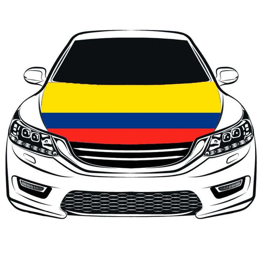 Colombia Flag, Car Hood Cover Flag The Republic of Colombia ,República de Colombia Engine Banner,3.3X5ft/6X7FT,100% Polyester Elastic Fabrics Can be Washed by flagsshop
