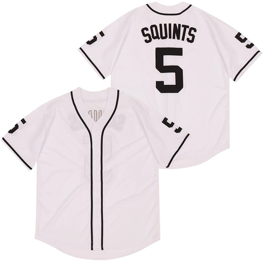 The Sandlot Squints #5 Movie Baseball Jersey White by My Store