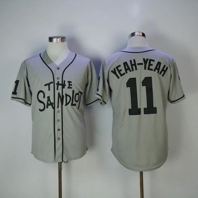 The Sandlot #11 Alan Yeah-Yeah McClennan Movie Baseball Jersey Gray by My Store