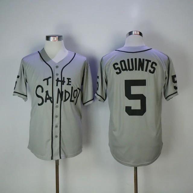 The Sandlot #5 Michael Squint Palledorous Movie Baseball Jersey Gray by My Store