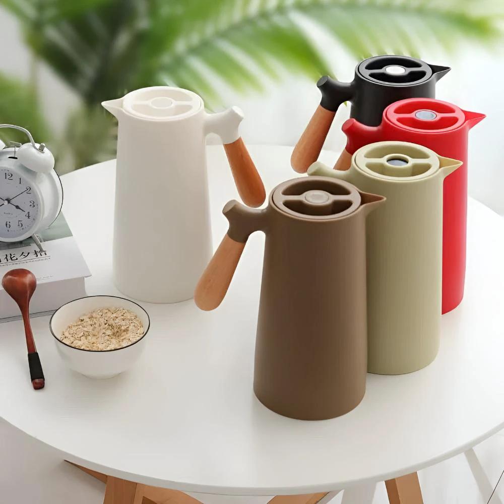 Thermora – Insulated Carafe with Wooden Handle | Stylish Vacuum Flask for Hot & Cold Drinks by BowLift