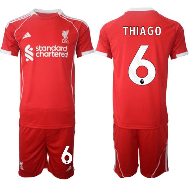 Thiago Jersey #6 Liverpool Red Home 2025 Soccer Suit by Soccer Jersey
