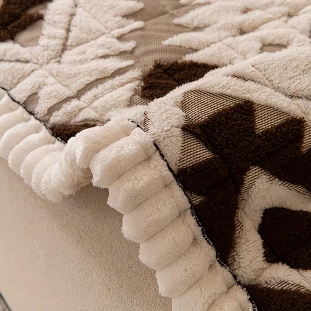 Thick Winter Quilted Plush Couch Cover by Casa & Beyond