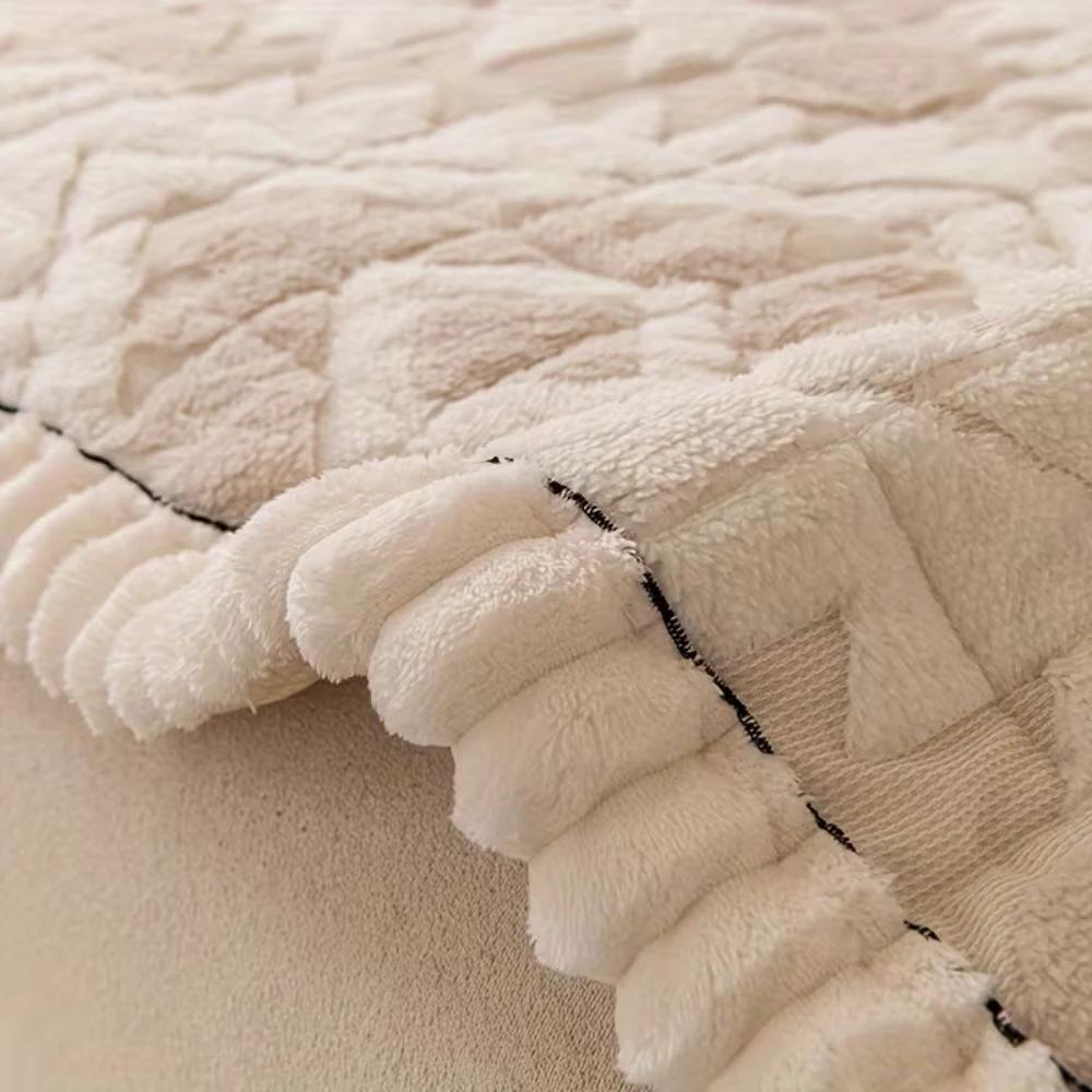 Thick Winter Quilted Plush Couch Cover by Casa & Beyond