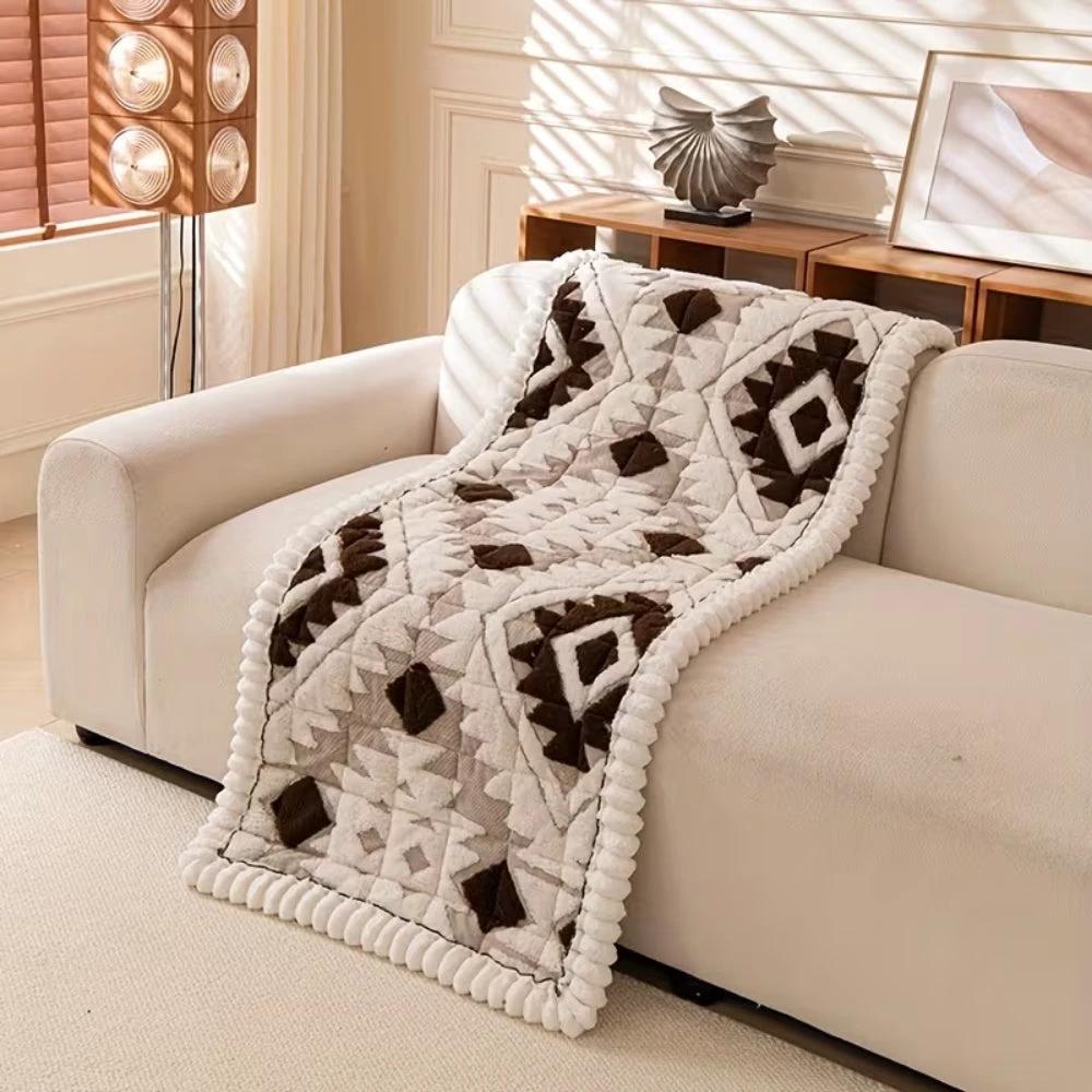 Thick Winter Quilted Plush Couch Cover by Casa & Beyond