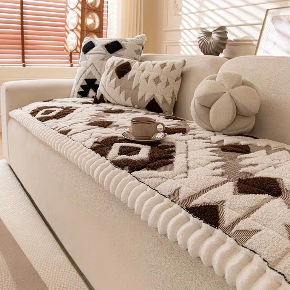 Thick Winter Quilted Plush Couch Cover by Casa & Beyond