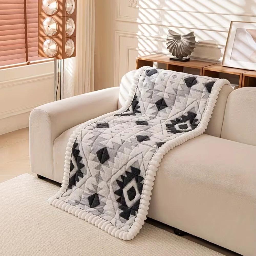 Thick Winter Quilted Plush Couch Cover by Casa & Beyond