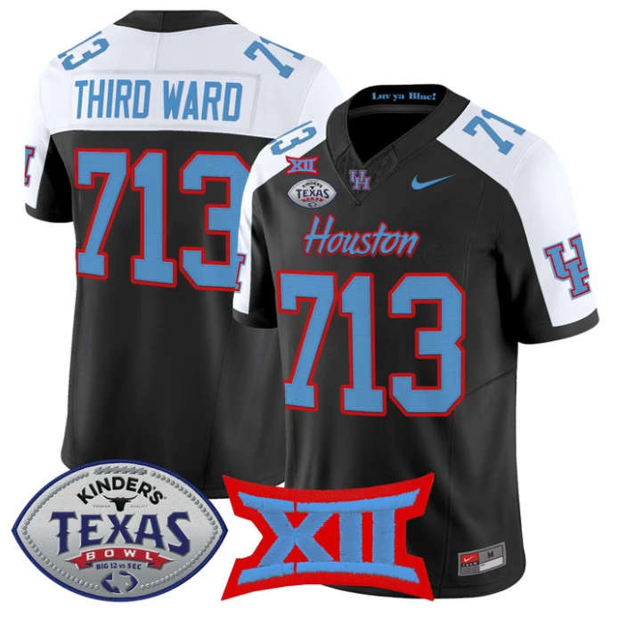 Third Ward Jersey #713 Houston Cougars 2025 Texas Bowl Stitched Black Alter by NCAA Football Jersey