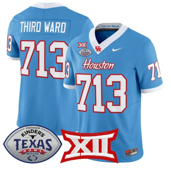 Third Ward Jersey #713 Houston Cougars 2025 Texas Bowl Stitched Blue by NCAA Football Jersey