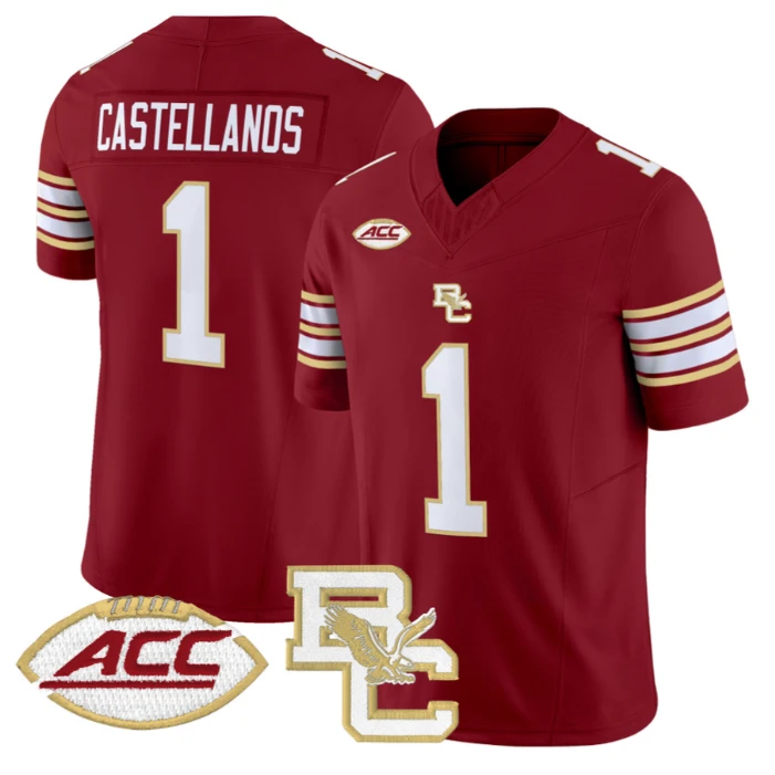 Thomas Castellanos Jersey #1 Boston College Eagles 2025 Vapor Stitched Maroon by NCAA Football Jersey
