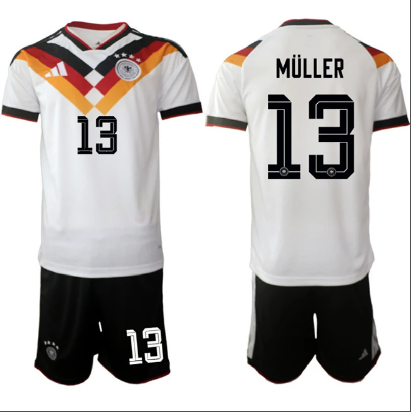 Thomas Müller Jersey #13 Germany Team 2025-26 White Home Soccer Suit by Soccer Jersey