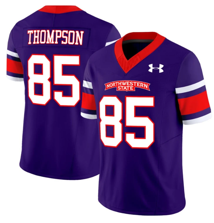 Thompson #85 Football Purple Jersey - All Stitched by NCAA Football Jersey