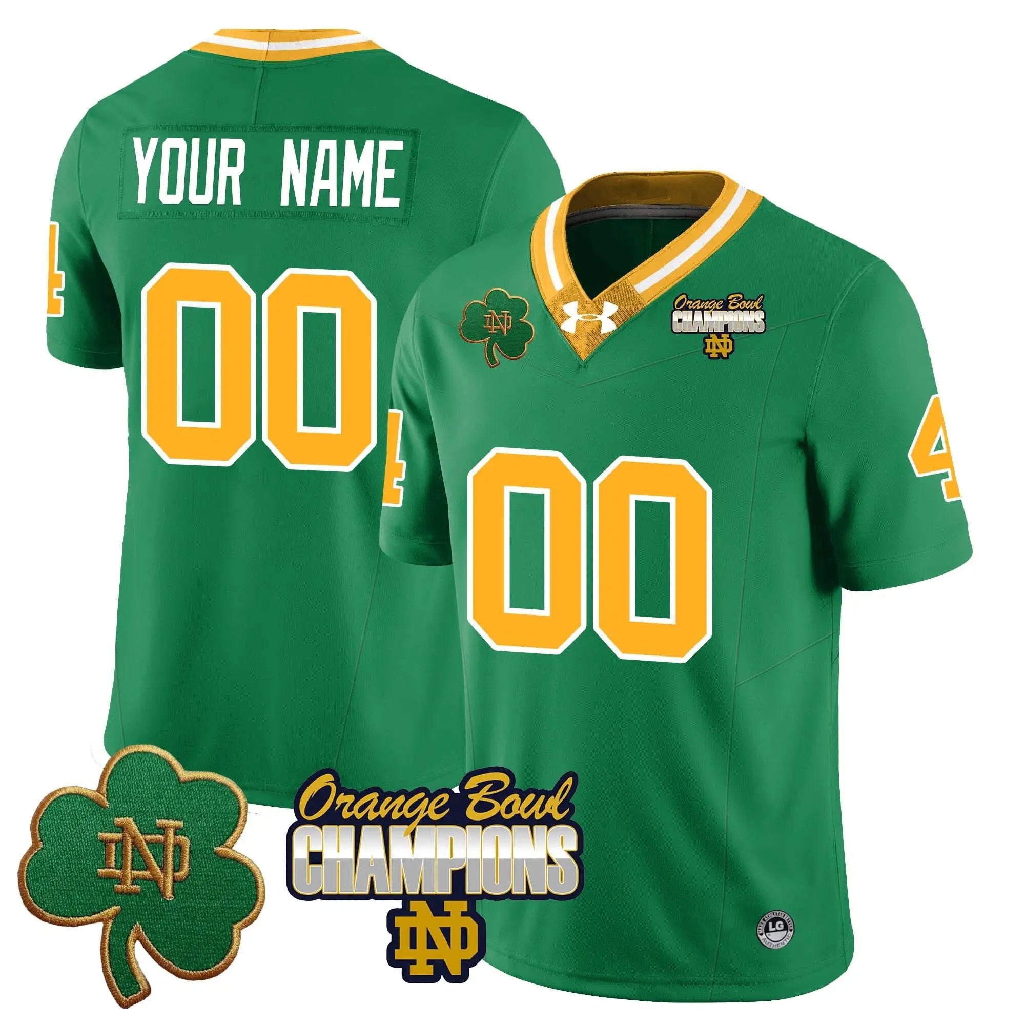 Custom NDFI 2025 Orange Bowl Champions Jersey by Notre Dame Fighting Irish