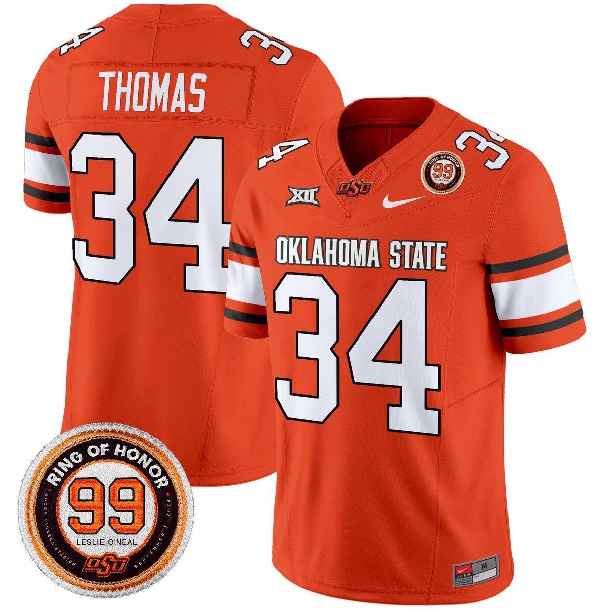 Thurman Thomas Jersey #34 Oklahoma State Cowboys 2025 Leslie O'neal by My Store NCAA Football Jerseys
