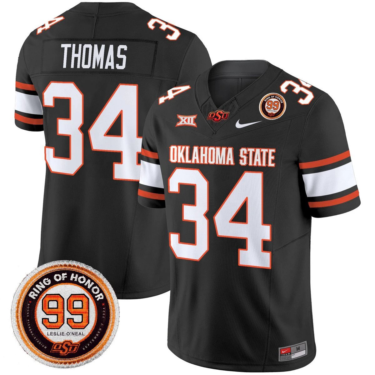 Thurman Thomas Jersey #34 Oklahoma State Cowboys 2025 Leslie O'neal by My Store NCAA Football Jerseys