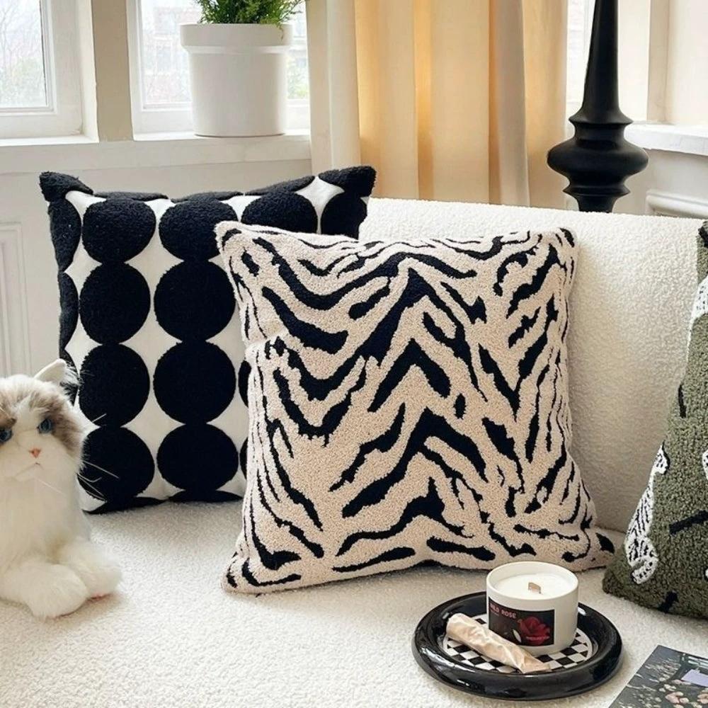 White Tiger Stripe Cushion Cover by Casa & Beyond